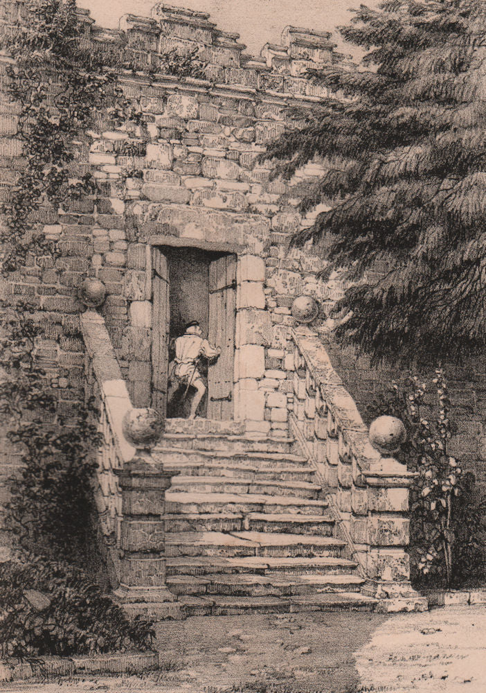 HADDON HALL. Dorothy Vernon's Doorway. Derbyshire 1836 old antique print